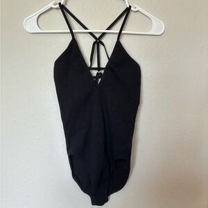 Free People Movement Dance All Day Bodysuit in Black